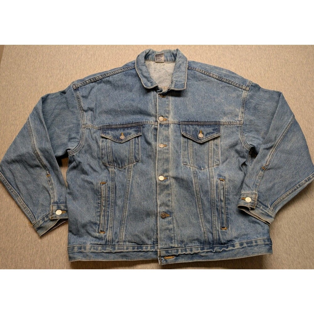 90s Vintage Size XL Denim Jacket With Hewlett Packard HP Emboss Made In The USA